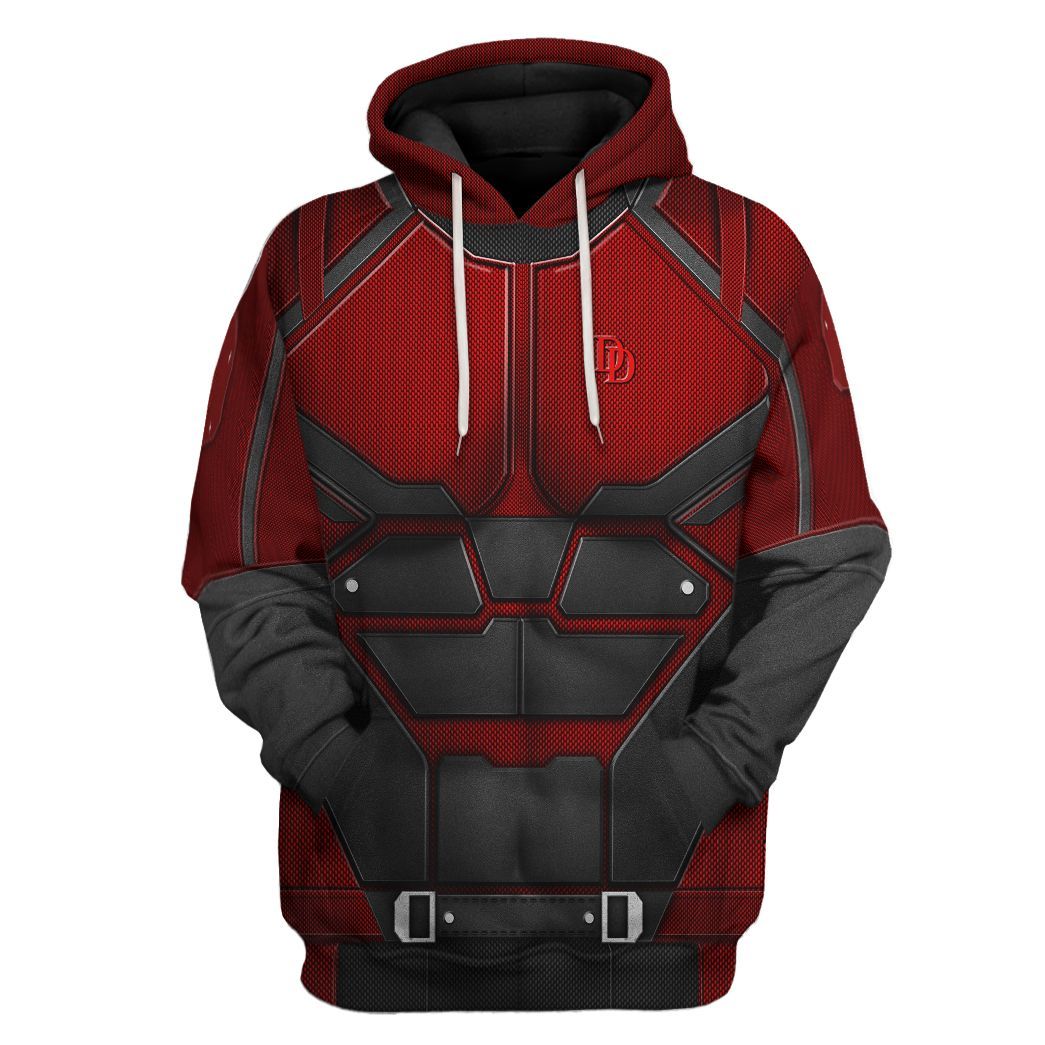 Gearhuman 3D Daredevil Suit Custom Tshirt Hoodie Apparel CW16123 3D Apparel Hoodie S 