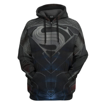 Gearhumans 3D DC Black Superman Custom Hoodie Apparel