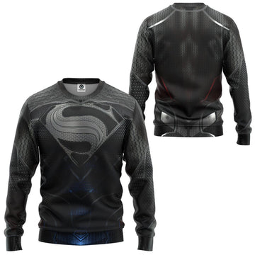Gearhumans 3D DC Black Superman Custom Sweatshirt Apparel