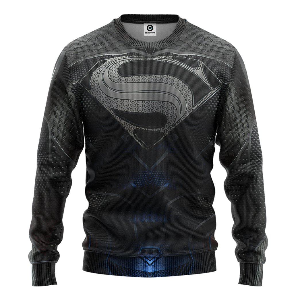 Gearhuman 3D DC Black Superman Custom Sweatshirt Apparel GN21092 Sweatshirt Sweatshirt S 