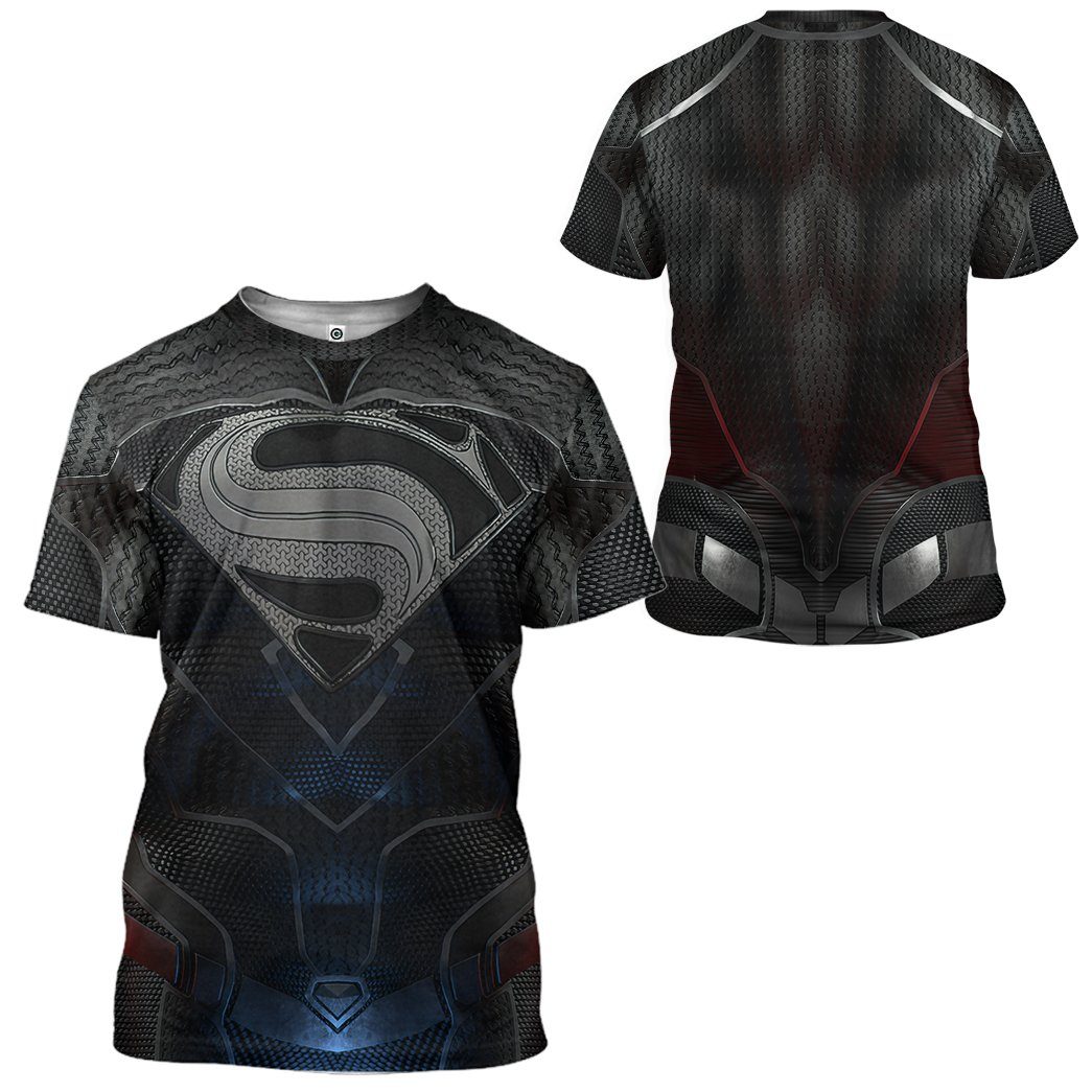 Gearhuman 3D DC Black Superman Custom Tshirt Apparel GN21092 3D T-shirt 