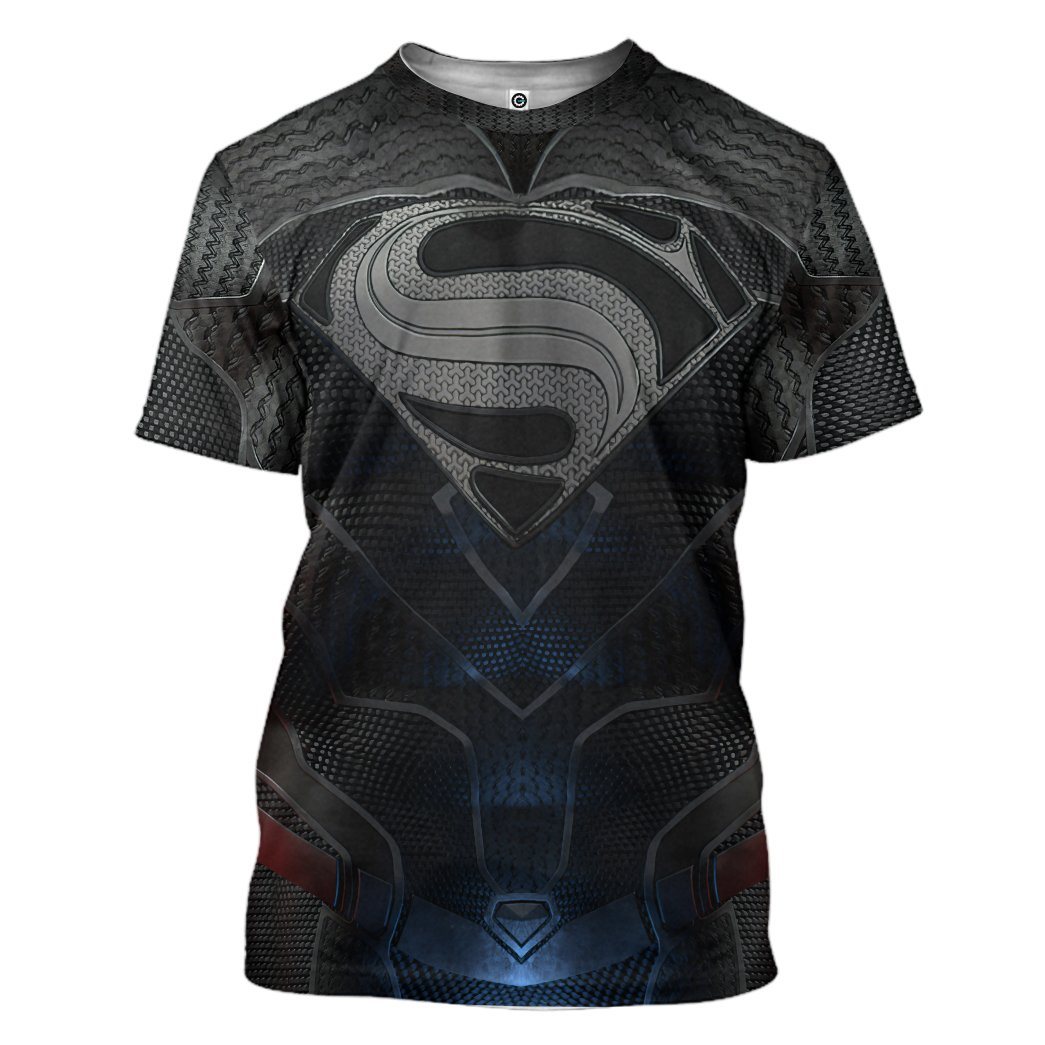 Gearhuman 3D DC Black Superman Custom Tshirt Apparel GN21092 3D T-shirt T-Shirt S 