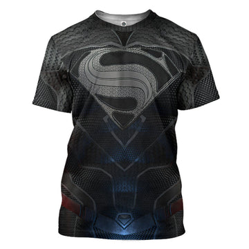 Gearhumans 3D DC Black Superman Custom Tshirt Apparel