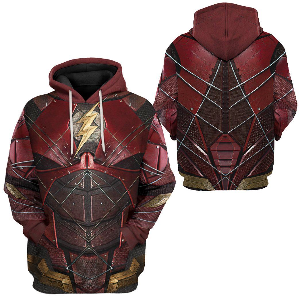 Gearhuman 3D DC The Flash Suit Custom Hoodie Apparel GW24095 3D Apparel 
