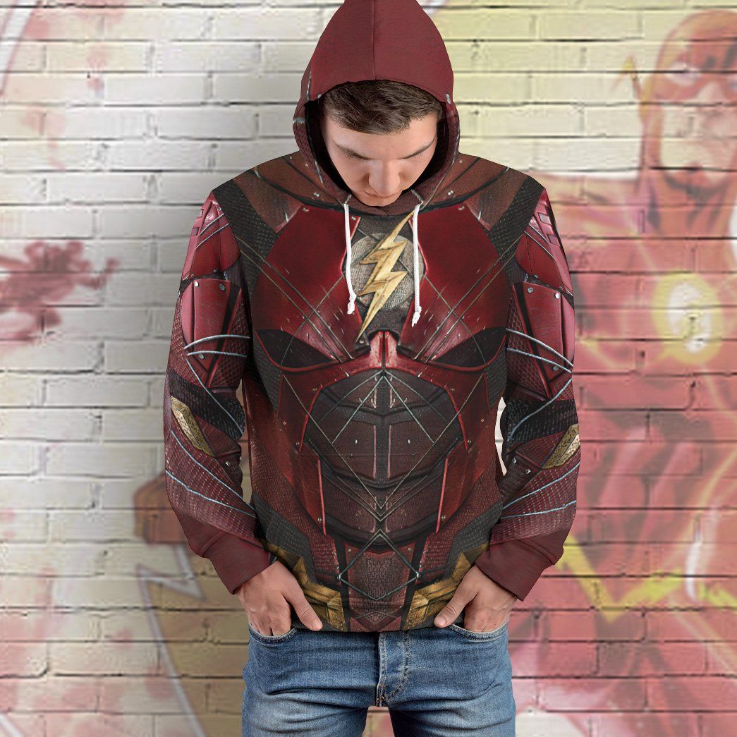 Gearhumans 3D DC The Flash Suit Custom Hoodie Apparel