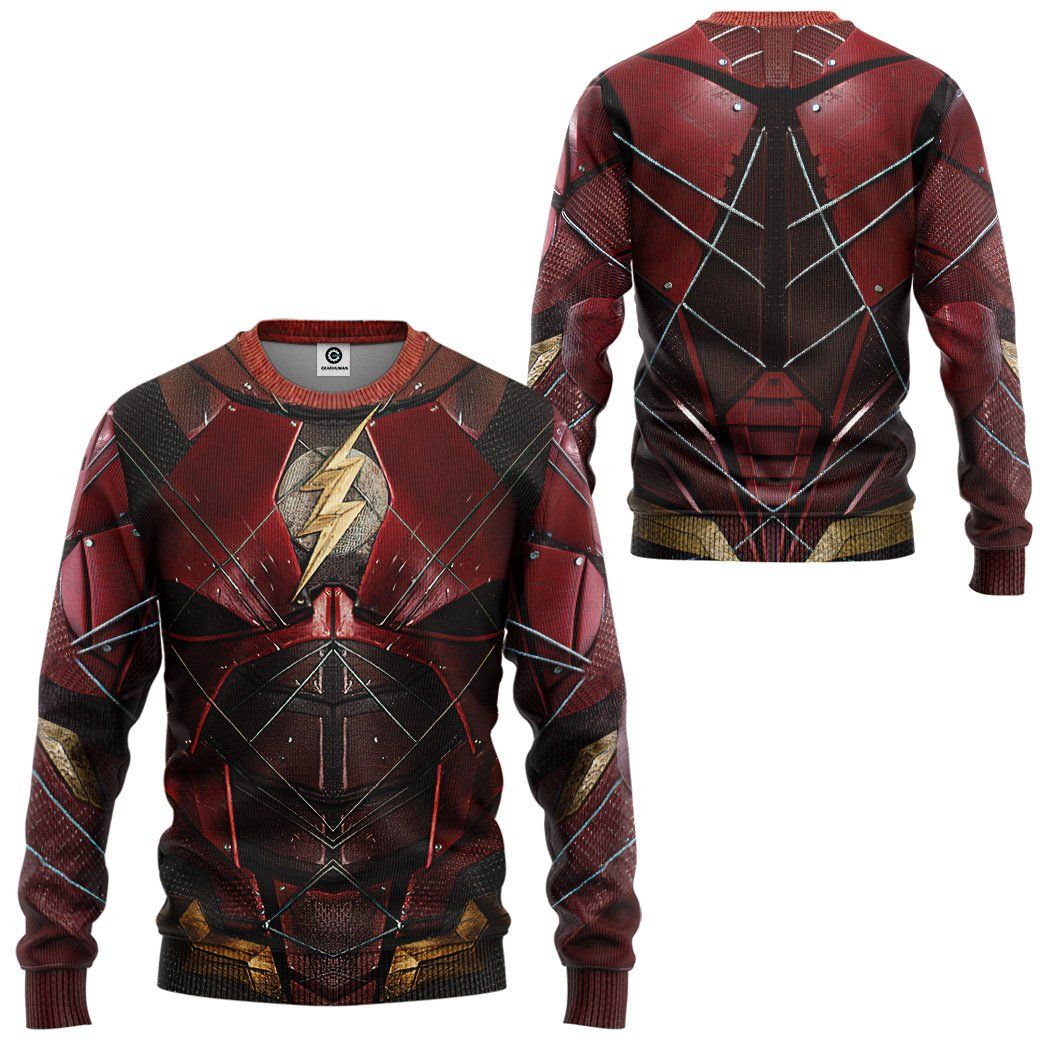 Gearhuman 3D DC The Flash Suit Custom Sweatshirt Apparel GW24095 Sweatshirt 