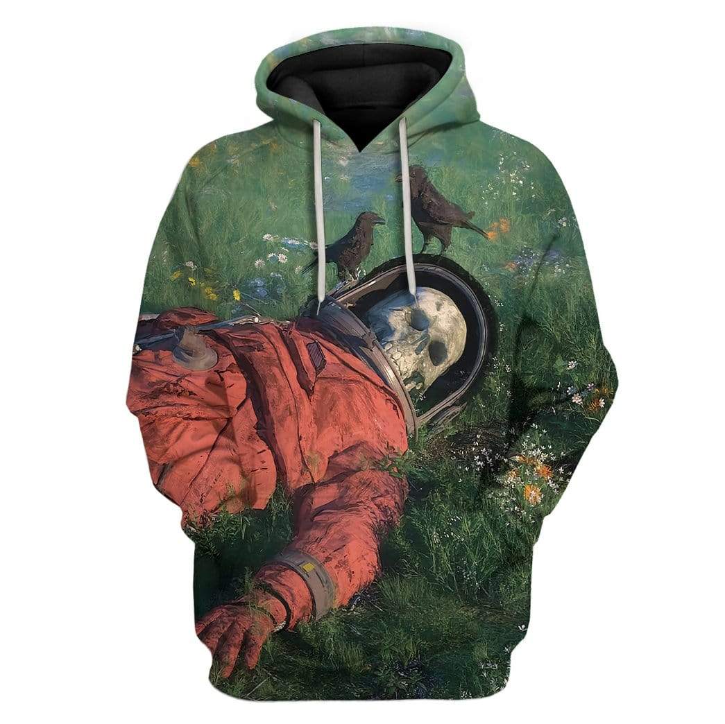 Gearhuman 3D Dead Skull Astronaut Custom T-Shirts Hoodies Apparel A15021 3D Custom Fleece Hoodies Hoodie S 