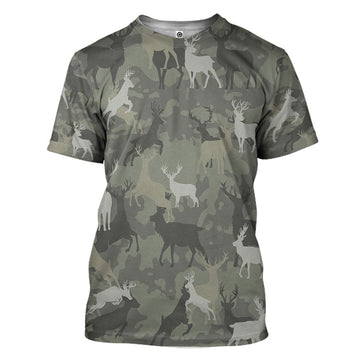 Gearhumans 3D Deer Camo Custom Tshirt Hoodie Apparel