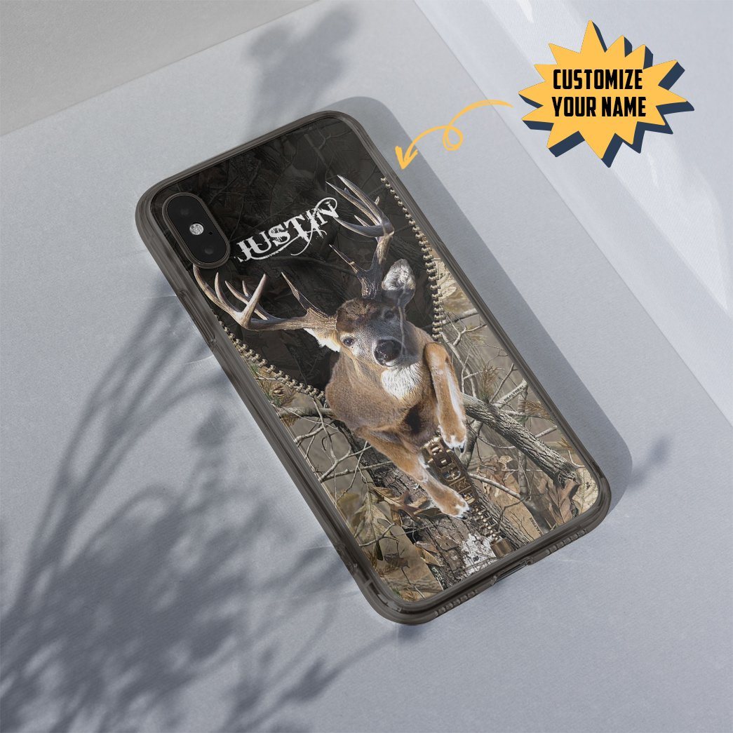 Gearhuman 3D Deer Hunting Custom Name Phonecase GB270113 Glass Phone Case