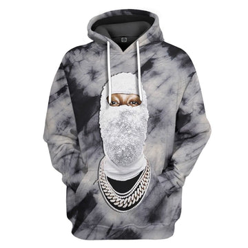 Gearhumans 3D Diamond Mask Tie Dye Custom Hoodie Apparel