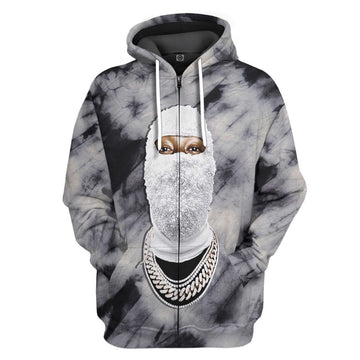 Gearhumans 3D Diamond Mask Tie Dye Custom Hoodie Apparel