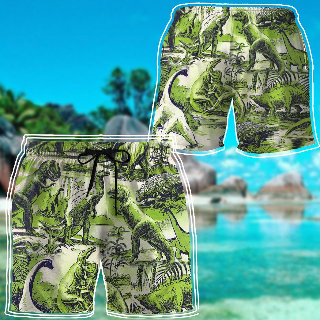 Gearhuman 3D Dinosaur Beach Shorts ZZ0507212 Men Shorts 