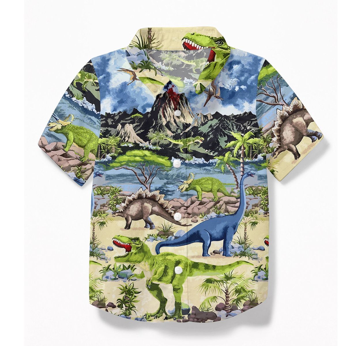 Gearhuman 3D Dinosaur Hawaii Shirt ZZ30062111 Short Sleeve Shirt Kid Hawaii Shirt XS 