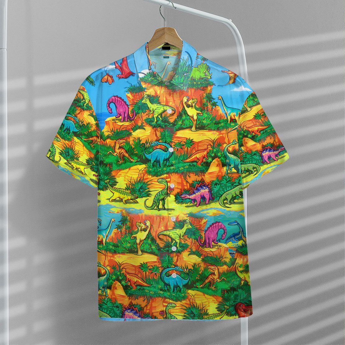 Gearhuman 3D Dinosaur Kid Hawaii Shirt ZZ0707219 Short Sleeve Shirt 