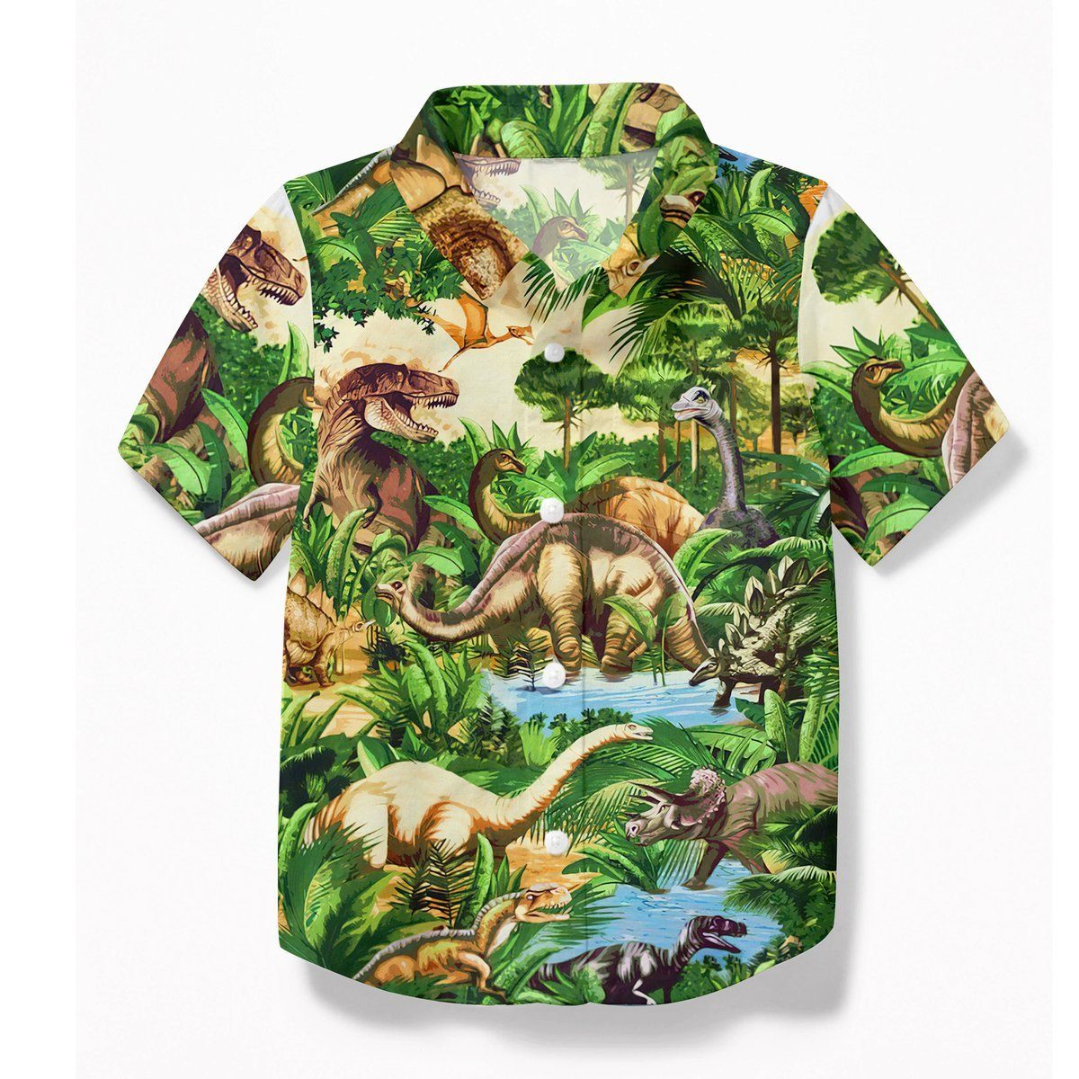 Gearhuman 3D Dinosaur Kid Hawaii Shirt ZZ1406211 Kid Hawaii Shirt Kid Hawaii Shirt XS 