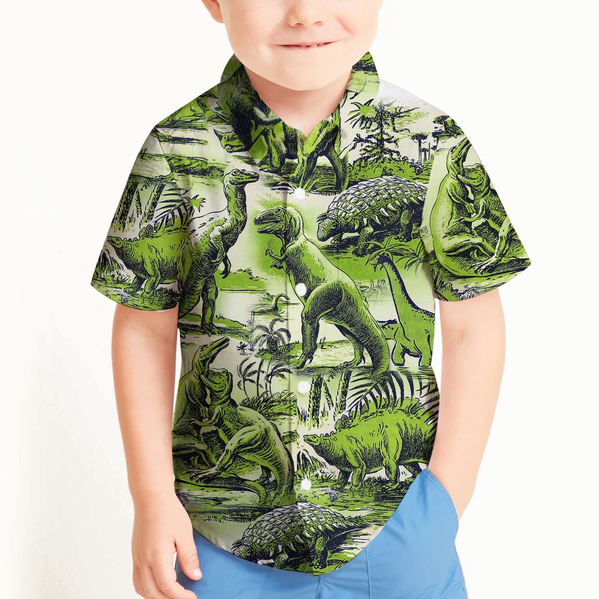 Gearhuman 3D Dinosaur Kid Hawaii Shirt ZZ3006219 Kid Hawaii Shirt 
