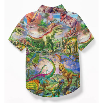 Gearhuman 3D Dinosaur Kids Hawaii Shirt ZZ24062192 Kid Hawaii Shirt 