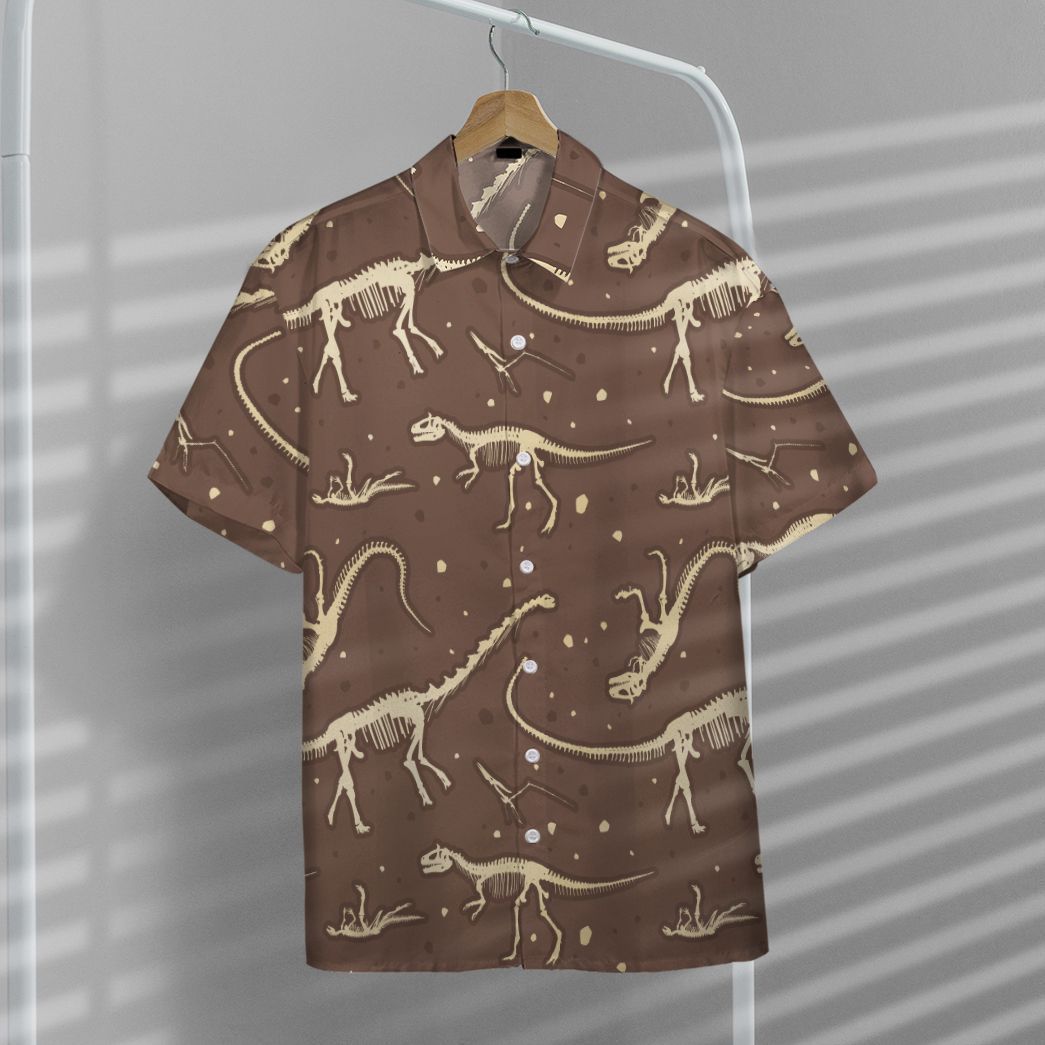 Gearhuman 3D Dinosaurs Fossil Hawaii Shirt ZK2106214 Short Sleeve Shirt 