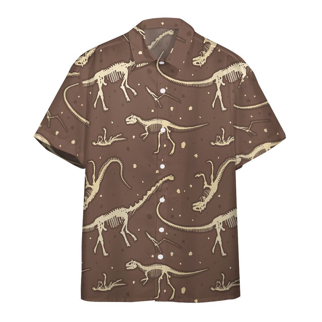 Gearhuman 3D Dinosaurs Fossil Hawaii Shirt ZK2106214 Short Sleeve Shirt Short Sleeve Shirt S 