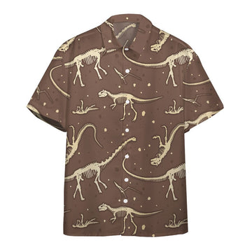 Gearhuman 3D Dinosaurs Fossil Hawaii Shirt ZK2106214 Short Sleeve Shirt Short Sleeve Shirt S 