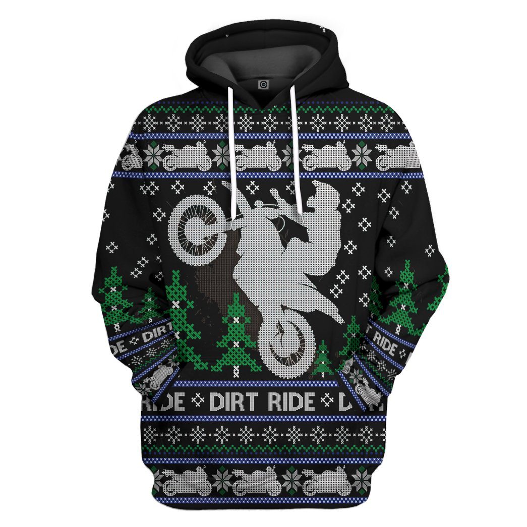 Gearhuman 3D Dirt Ride Braaap Ugly Christmas Sweater Tshirt Hoodie Apparel GV28109 3D Apparel Hoodie S 