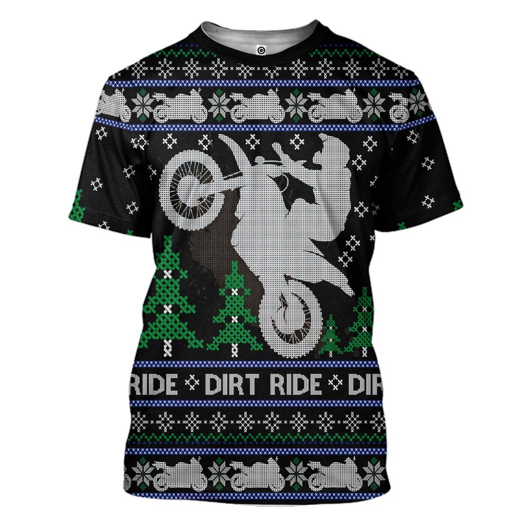 Gearhuman 3D Dirt Ride Braaap Ugly Christmas Sweater Tshirt Hoodie Apparel GV28109 3D Apparel T-Shirt S 