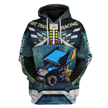 Gearhuman 3D Dirt Track Racing Custom Name Tshirt Hoodie Apparel GV12111 3D Apparel Hoodie S 