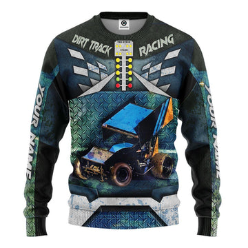 Gearhumans 3D Dirt Track Racing Custom Name Tshirt Hoodie Apparel