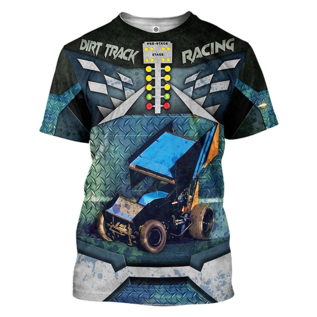 Gearhuman 3D Dirt Track Racing Custom Name Tshirt Hoodie Apparel GV12111 3D Apparel T-Shirt S 