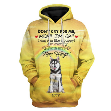 Gearhumans 3D Do Not Cry For Me Husky Tshirt Hoodie Apparel