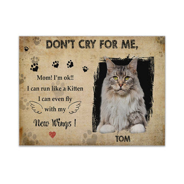 Gearhumans 3D Do Not Cry For Me Maine Coon Custom Name Canvas