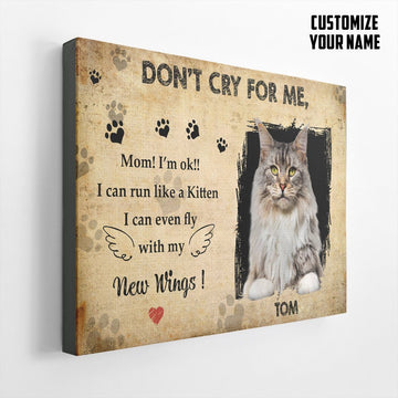 Gearhumans 3D Do Not Cry For Me Maine Coon Custom Name Canvas