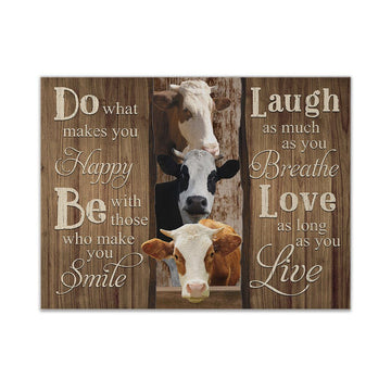 Gearhumans 3D Do What Makes You Happy Cow Canvas