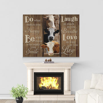 Gearhumans 3D Do What Makes You Happy Cow Canvas