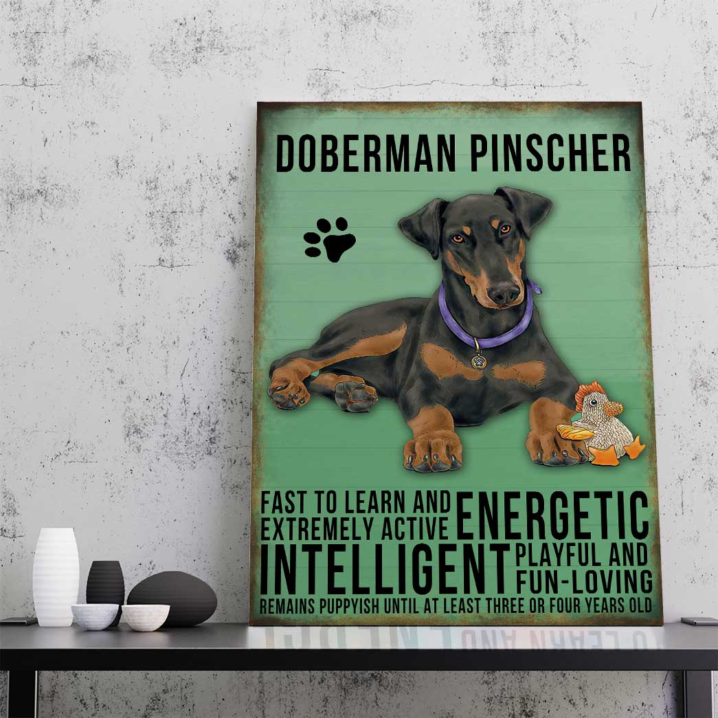 Gearhuman 3D Doberman Pinscher Dog Vintage Quotes Custom Canvas GW01037 Canvas