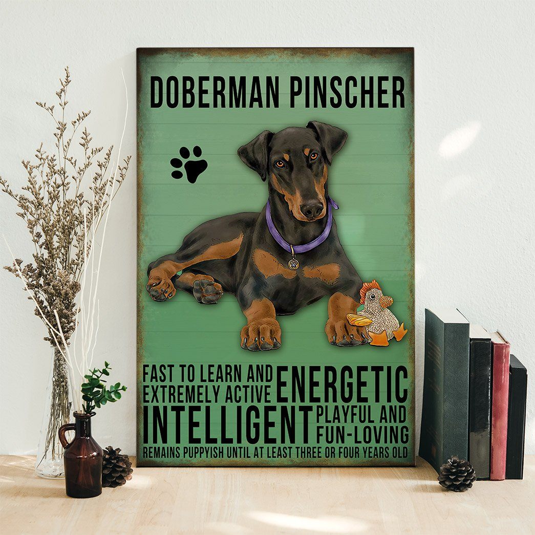 Gearhuman 3D Doberman Pinscher Dog Vintage Quotes Custom Canvas GW01037 Canvas