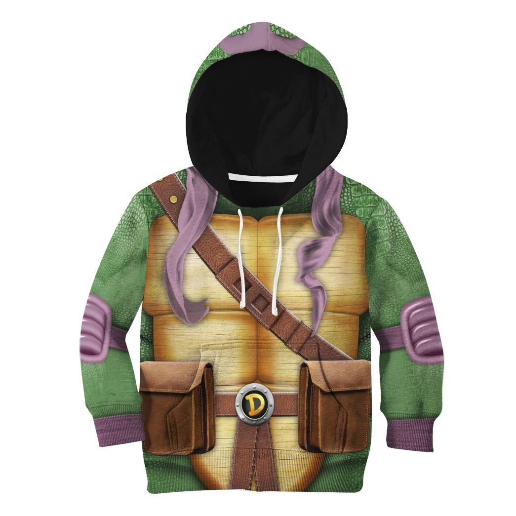 Gearhuman 3D Donatello TMNT Don Donnie Cosplay Custom Kids CV07014 Kid 3D Apparel Kid Hoodie XS 
