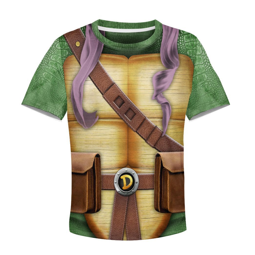 Gearhuman 3D Donatello TMNT Don Donnie Cosplay Custom Kids CV07014 Kid 3D Apparel Kid T-Shirt XS 