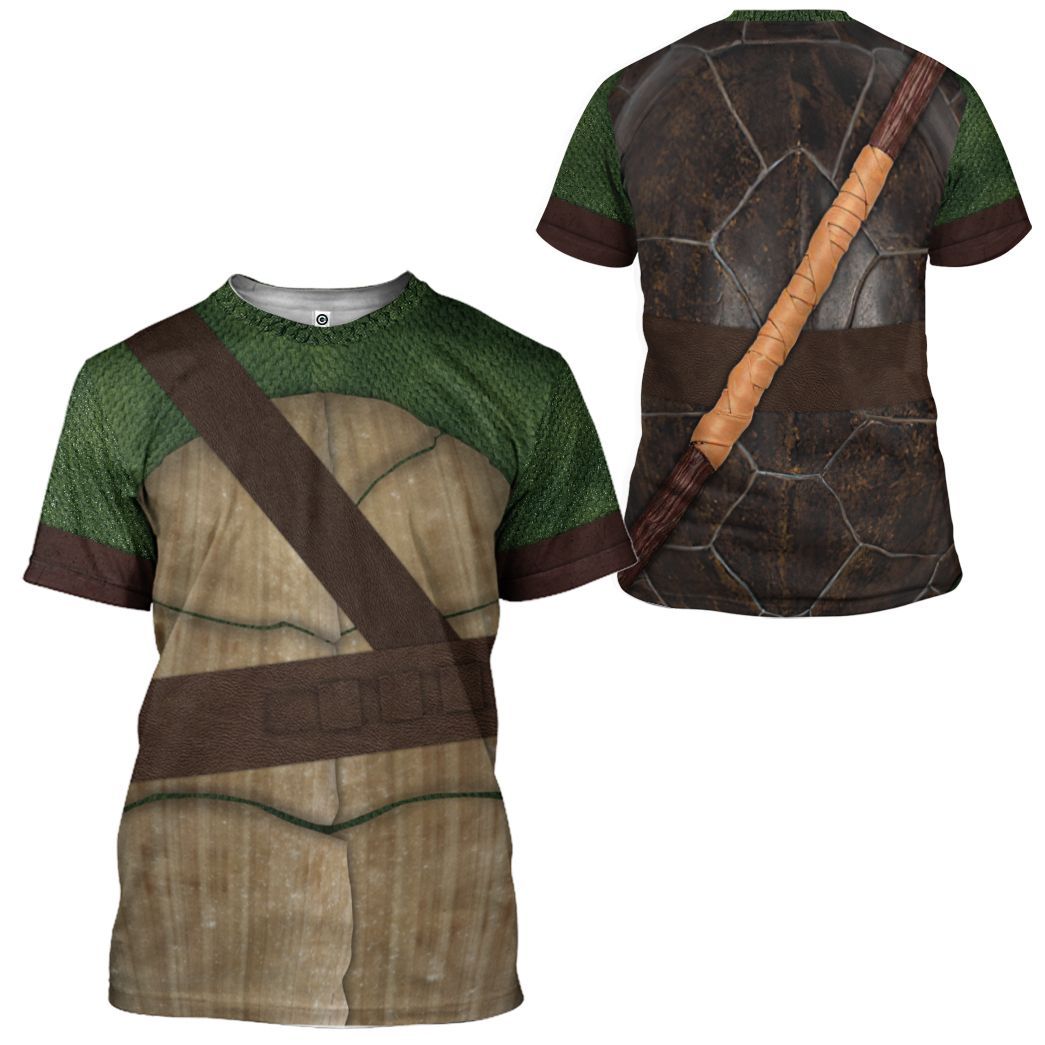 Gearhuman 3D Donatello TMNT Don Donnie Cosplay Custom Tshirt Hoodie Apparel CV30117 3D Apparel T-Shirt S 