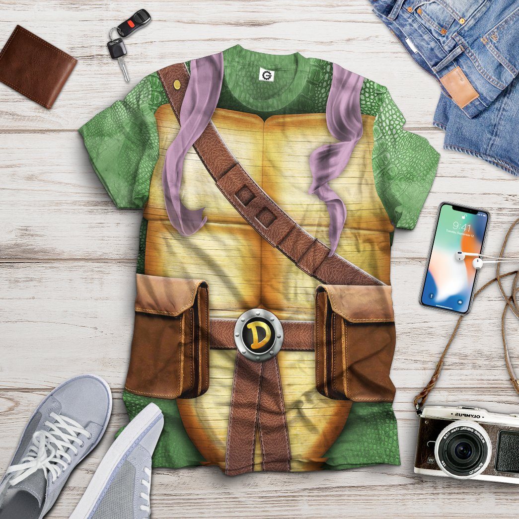 Gearhumans 3D Donatello TMNT Don Donnie Cosplay Custom Tshirt Hoodie Apparel Zip Hoodie / 2XL Christmas Gift, Christmas Gift Ideas