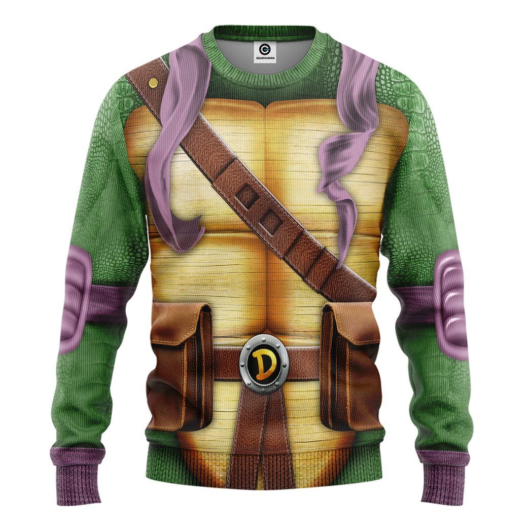 Gearhuman 3D Donatello TMNT Don Donnie Cosplay Custom Tshirt Hoodie Apparel GV31123 3D Apparel Long Sleeve S 