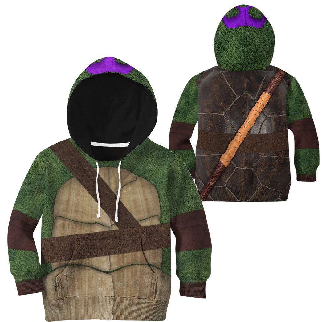 Gearhuman 3D Donatello TMNT Don Donnie Cosplay Custom Tshirt Hoodie Apparel Kids GV23121 Kid 3D Apparel 