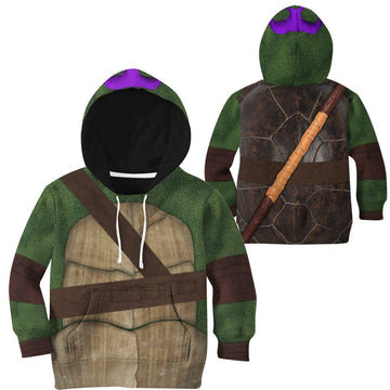 Gearhumans 3D Donatello TMNT Don Donnie Cosplay Custom Tshirt Hoodie Apparel Kids