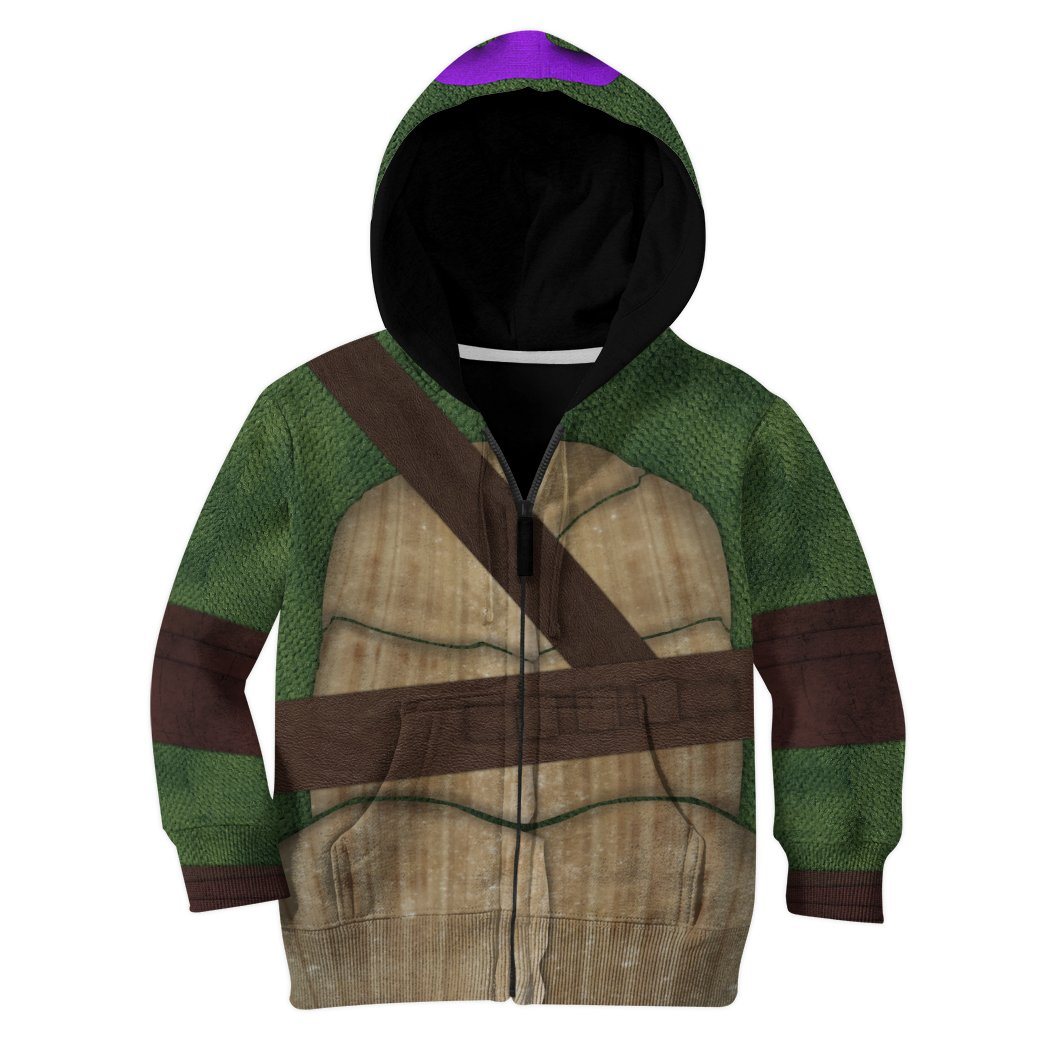 Gearhumans 3D Donatello TMNT Don Donnie Cosplay Custom Tshirt Hoodie Apparel Zip Hoodie / 2XL Christmas Gift, Christmas Gift Ideas