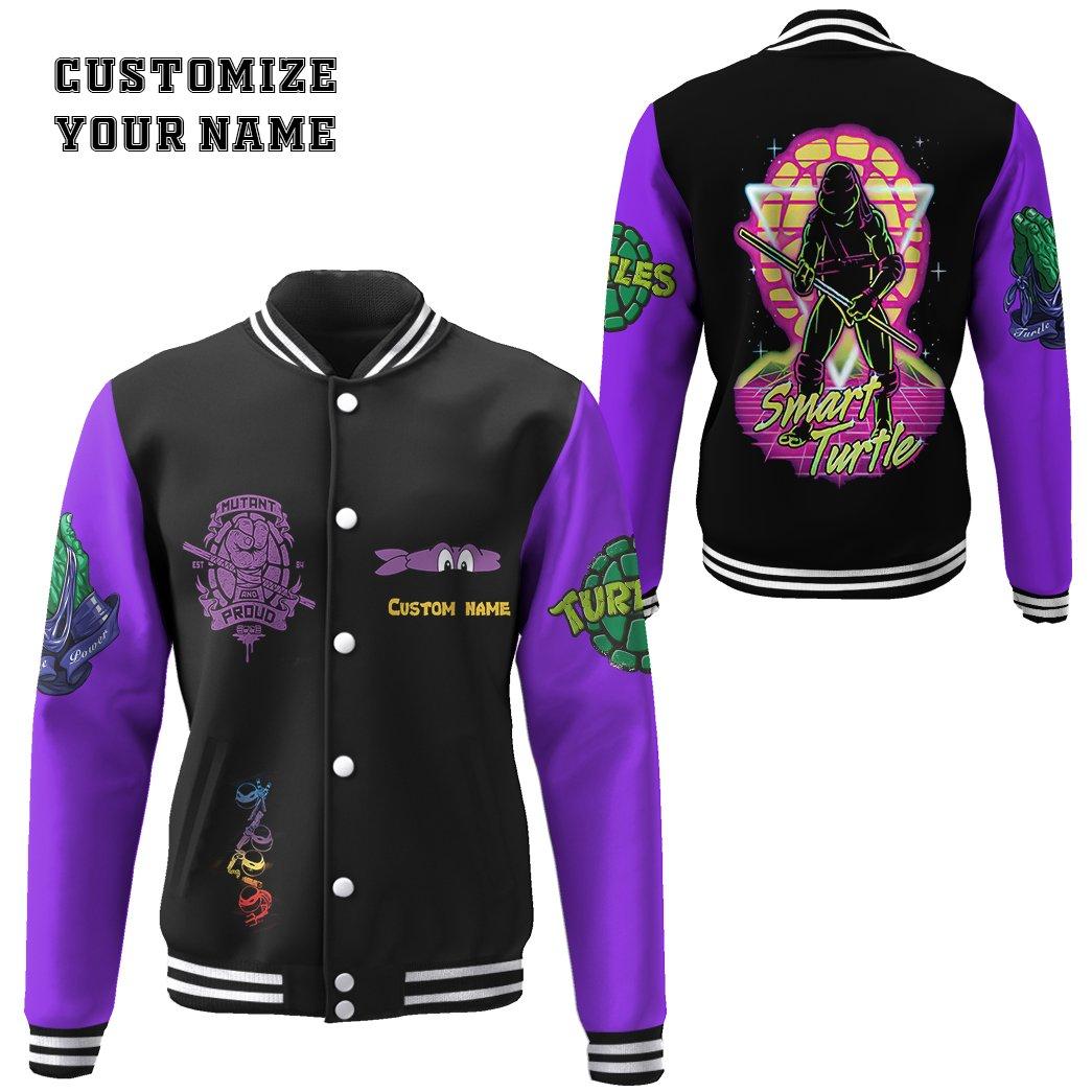 Gearhuman 3D Donatello TMNT Don Donnie Purple Cosplay Custom Name Baseball Jacket GV180118 Baseball Jacket 