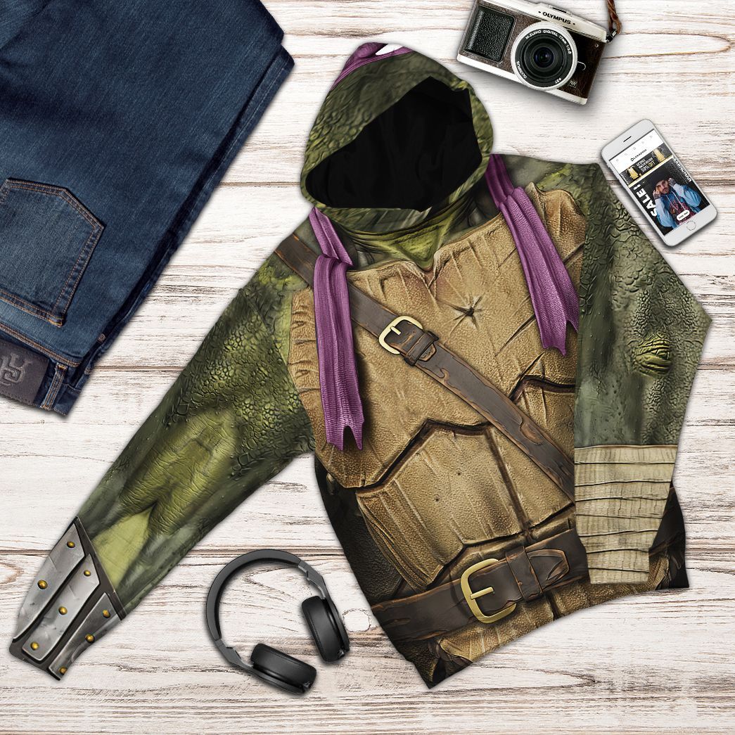 Gearhuman 3D Donatello TMNT Don Donnie Purple Cosplay Custom Tshirt Hoodie Apparel CV07018 3D Apparel 