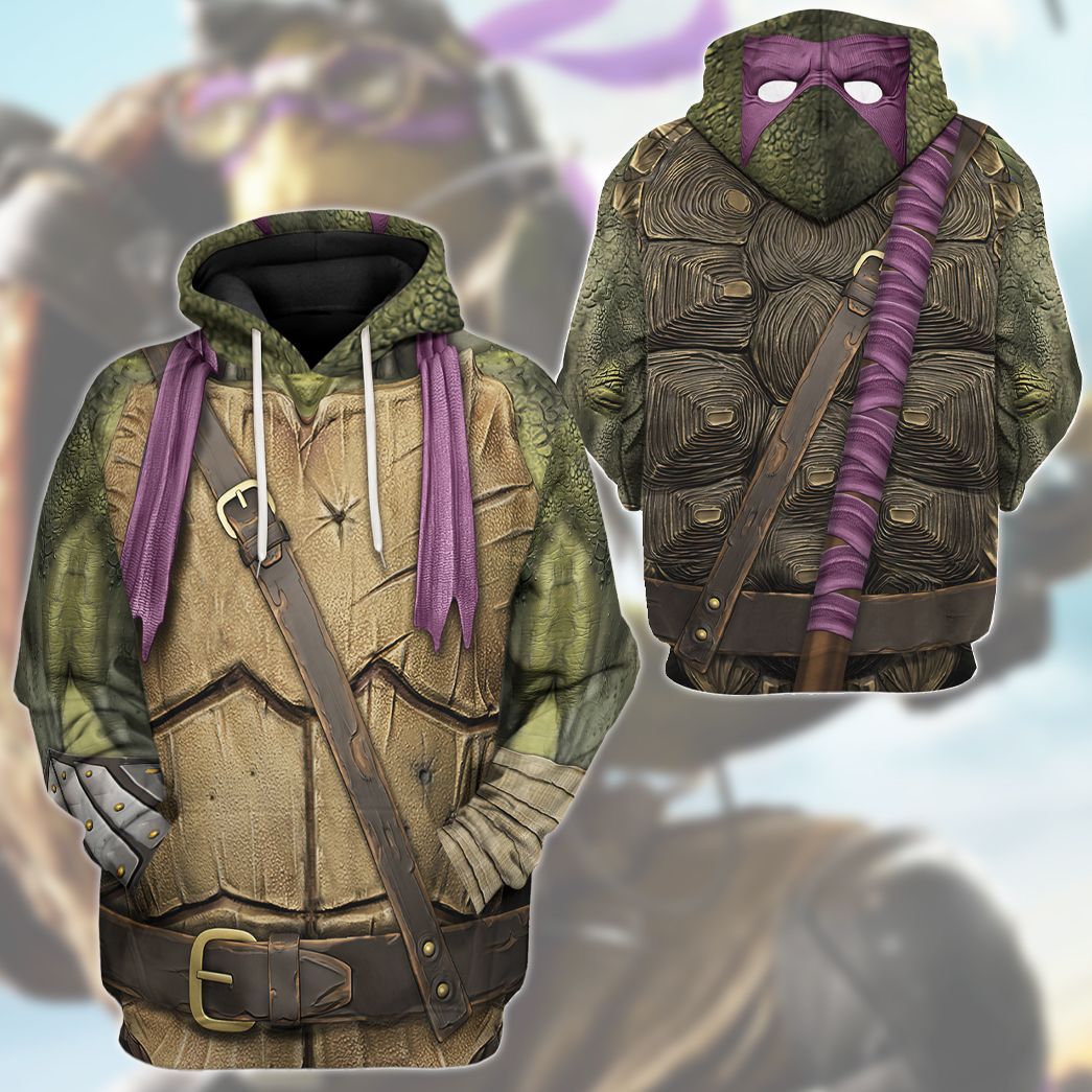 Gearhuman 3D Donatello TMNT Don Donnie Purple Cosplay Custom Tshirt Hoodie Apparel CV07018 3D Apparel 