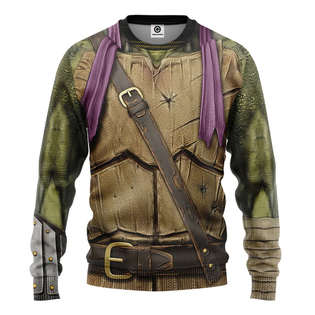 Gearhuman 3D Donatello TMNT Don Donnie Purple Cosplay Custom Tshirt Hoodie Apparel CV07018 3D Apparel Long Sleeve S 