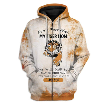 Gearhumans 3D Dont Mess With My Tiger Mom Custom Hoodies Apparel