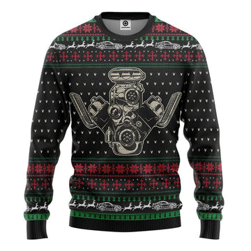 Gearhumans 3D Drag Racing Christmas Sweater Custom Tshirt Hoodie Apparel
